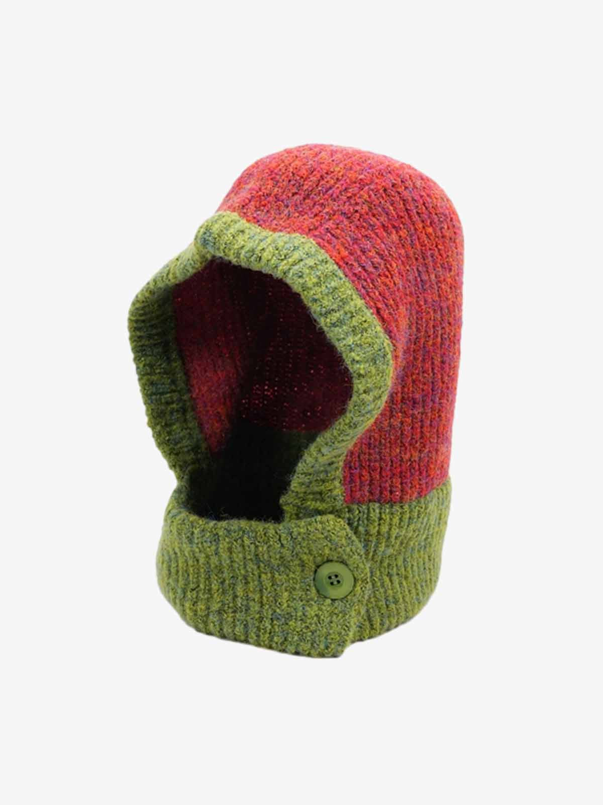 Balaclava hat showing full coverage around the head and neck