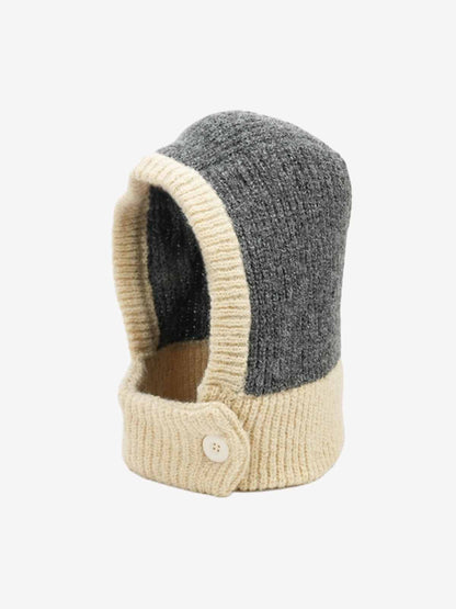 Chunky knitted balaclava with a retro colour-block design