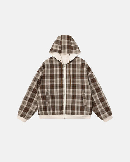 Reverse side of the boxy hooded jacket