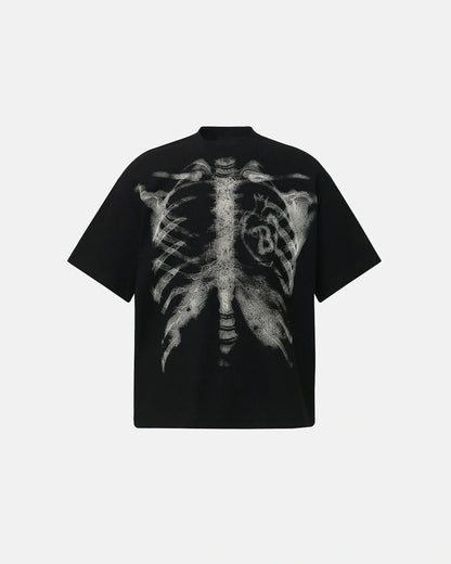 Ribcage Graphic Waffle Knit Boxy T-Shirt