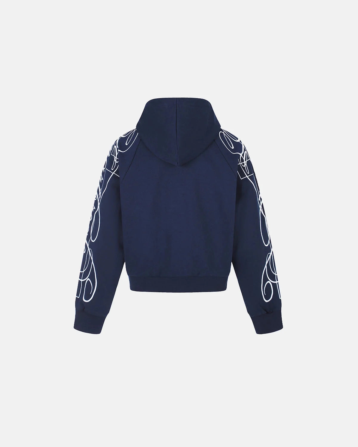 Close-up of the ribbed cuff on the zip-up hoodie