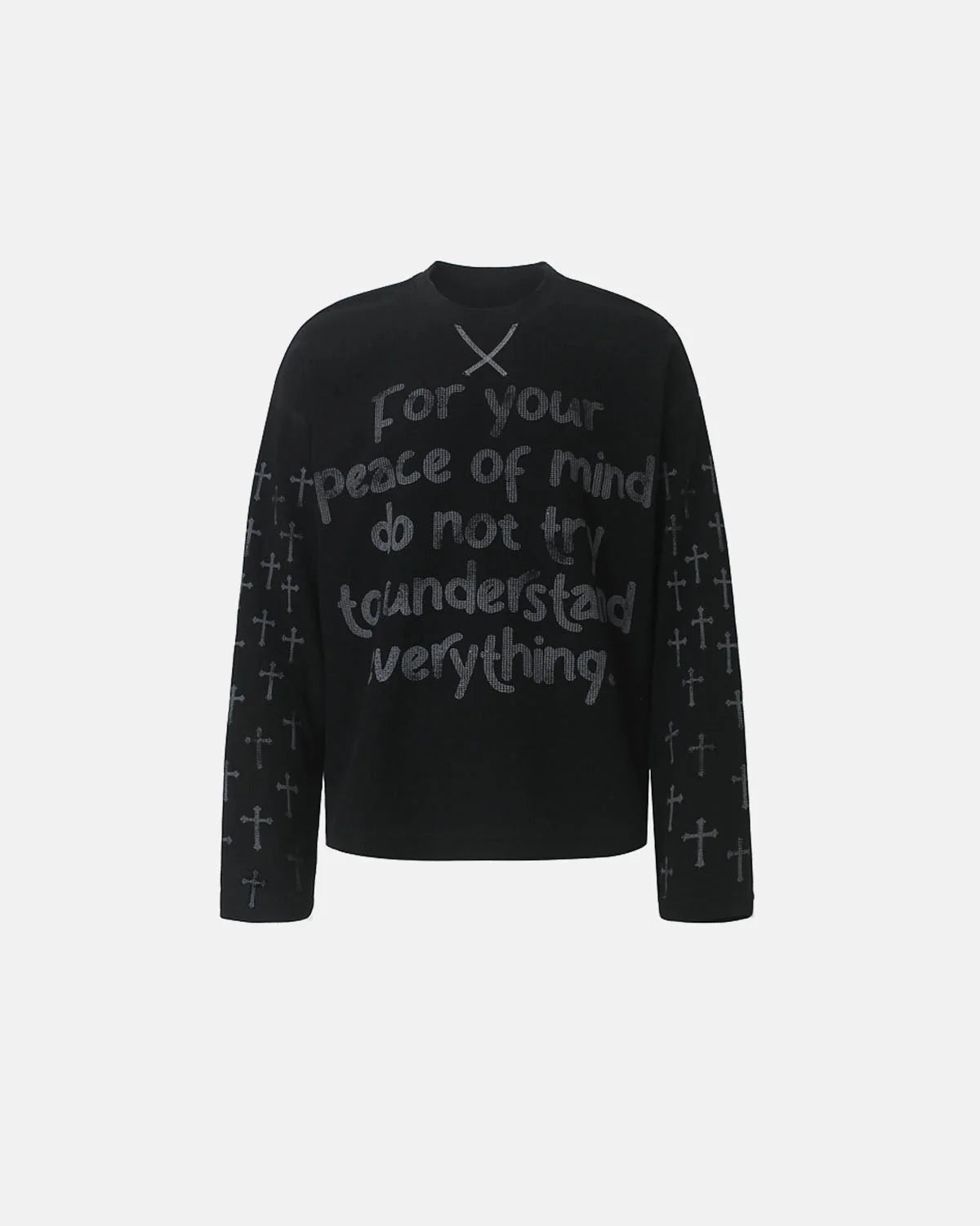 Textured waffle knit detail on the body of the T-shirt