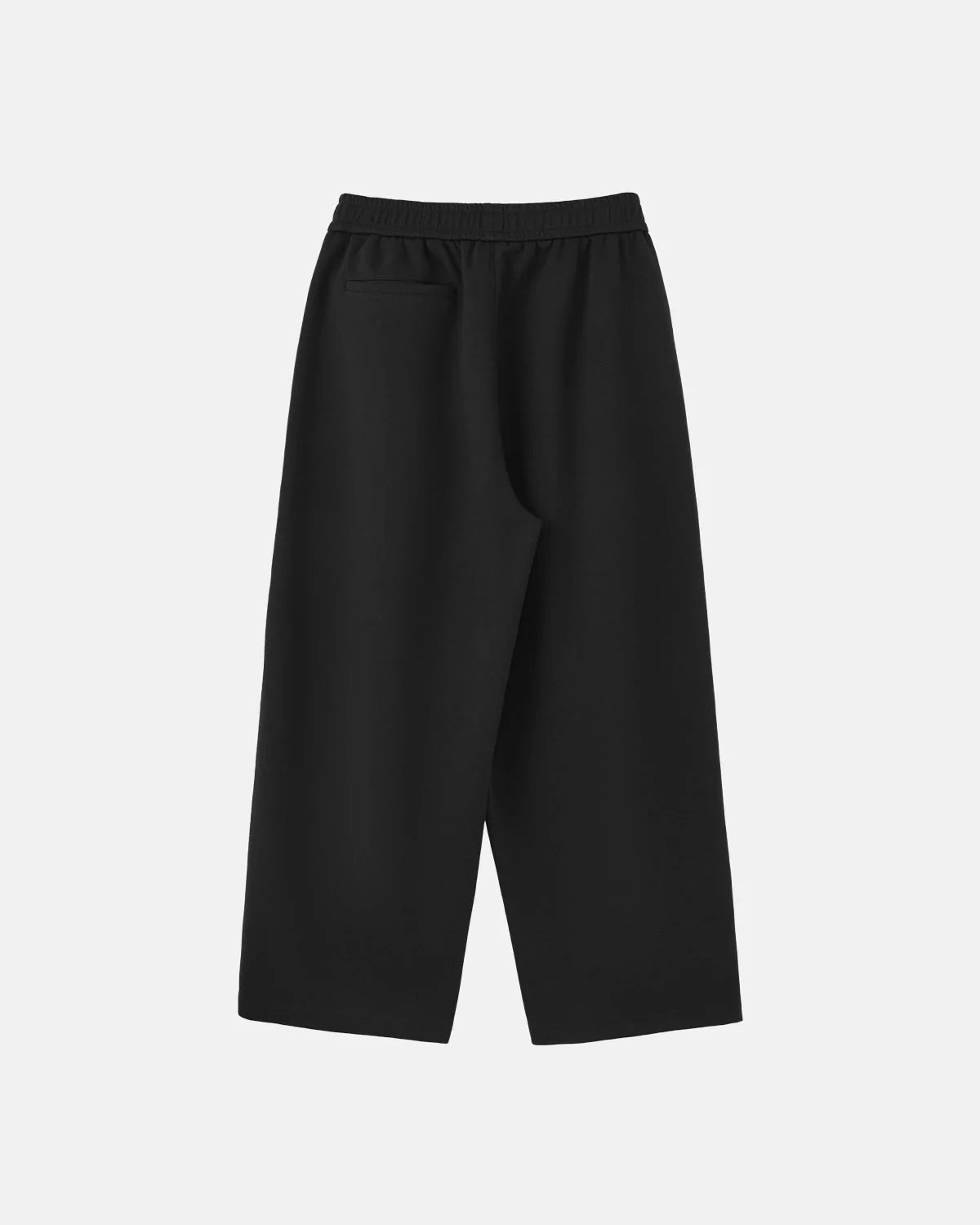Full view of wide-leg track trousers with side stripe detail
