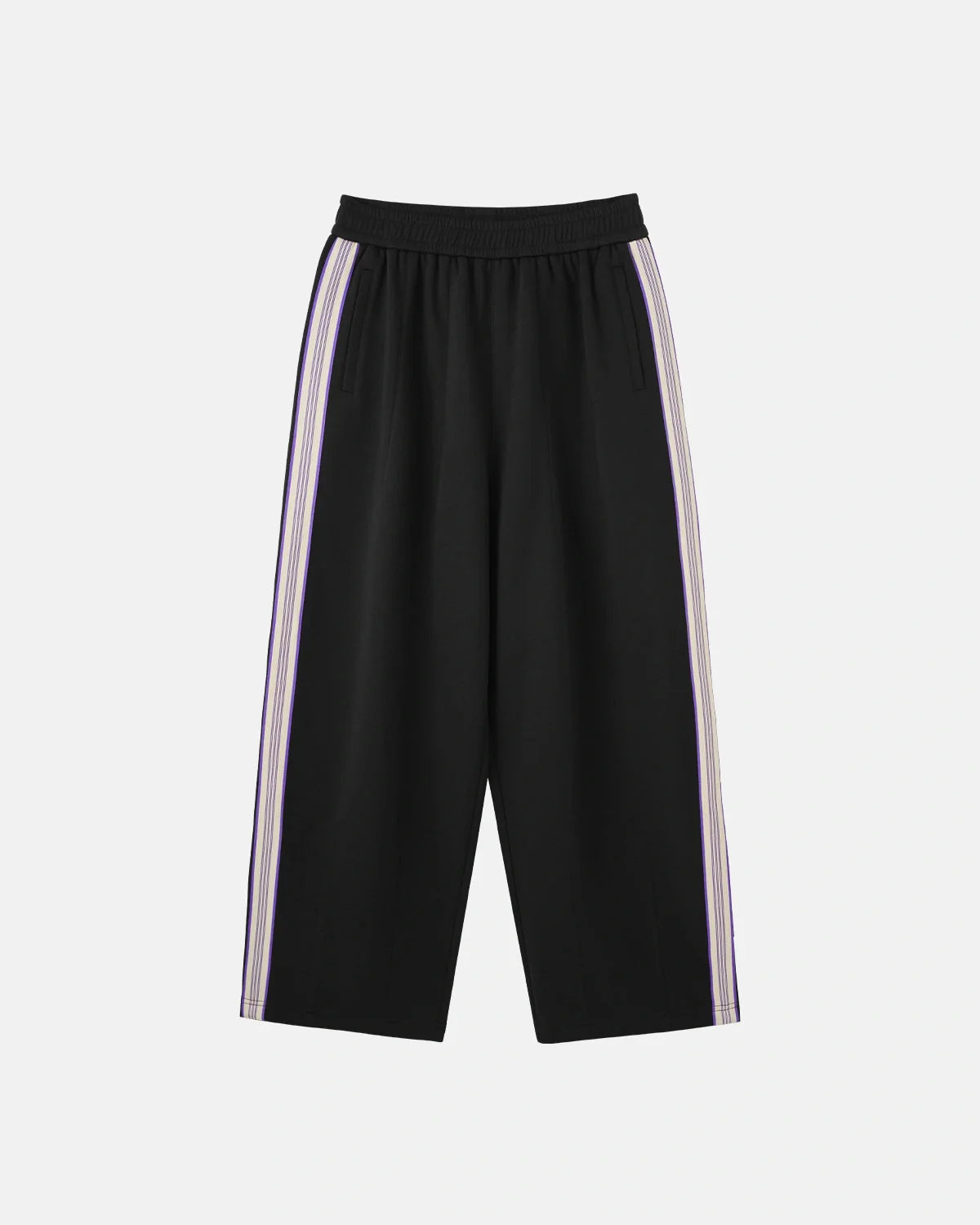Wide-leg track trousers with a contrasting side stripe