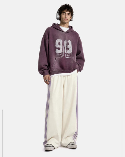 Casual wide-leg track trousers with sporty stripe detailing