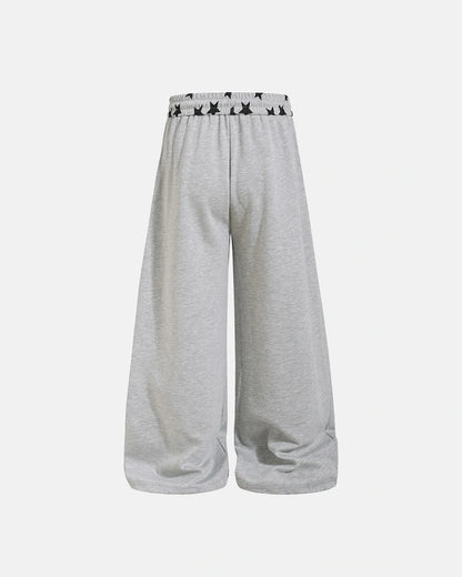 Back view of the star graphic barrel-leg joggers