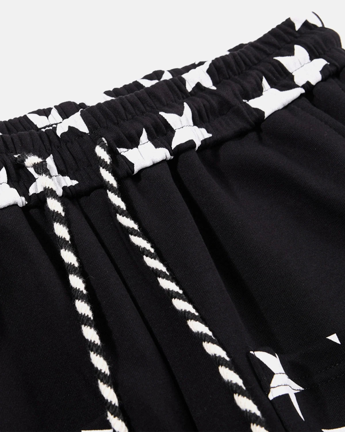Star graphic joggers showing the full-length trouser design