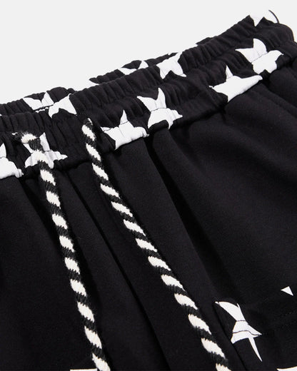 Star graphic joggers showing the full-length trouser design