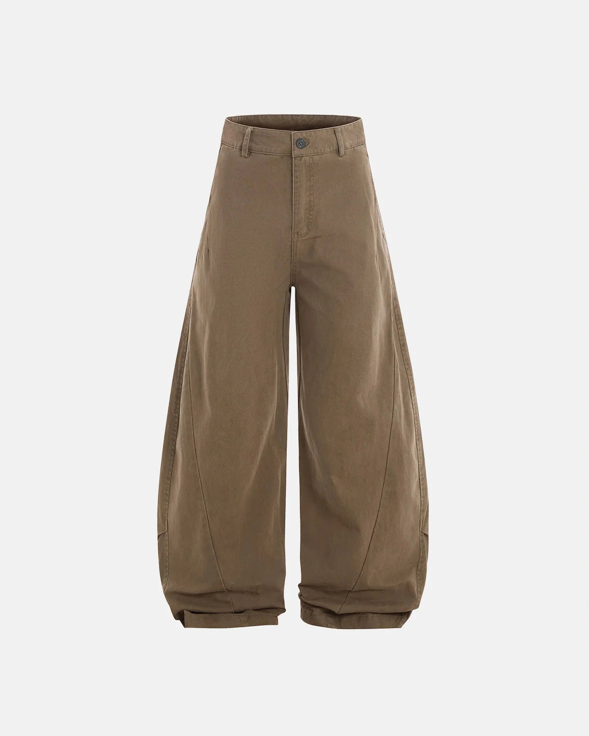 Washed Cotton Barrel Cargo Trousers