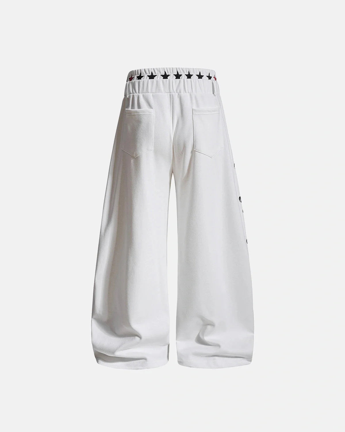 Music graphic barrel-leg joggers with a relaxed barrel-leg silhouette