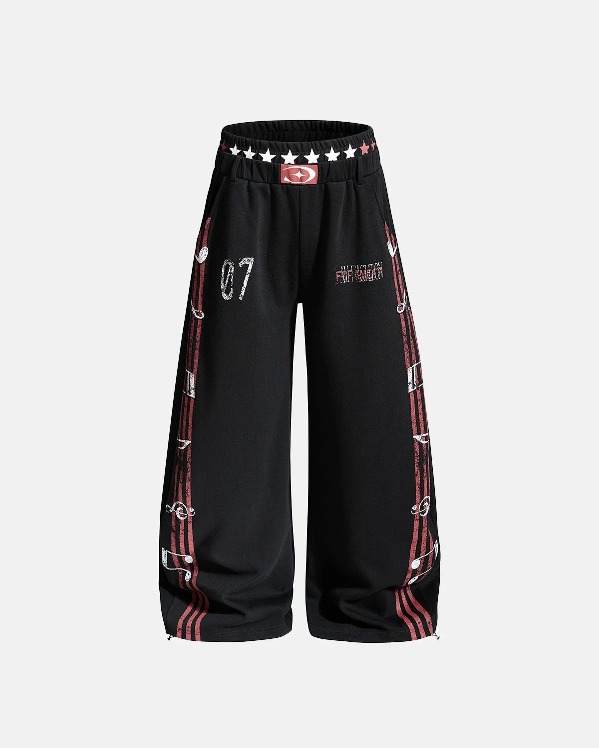 Waistband and drawstring detail on the joggers